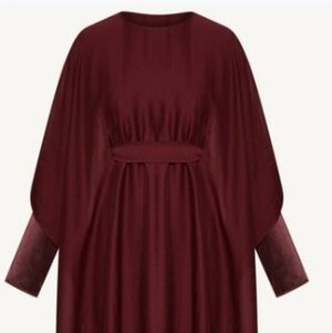 Veiled Burgundy Modest Dress